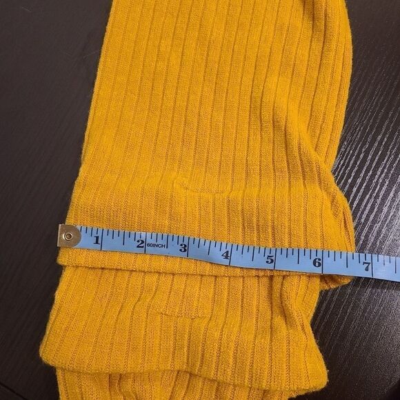 Golden Yellow Button Back Ruffle Sleeve Sweater Sz M - Picture 11 of 11